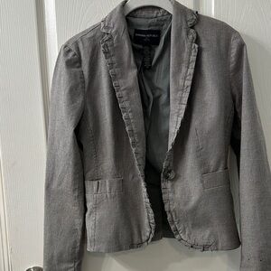 Banana Republic Petite Micro Houndstooth Blazer Tan Color. Size 0P